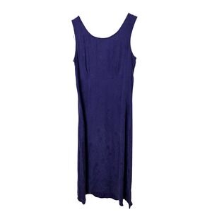 K Studio Vintage Purple Rayon Jacquard Midi Dress Womens 8